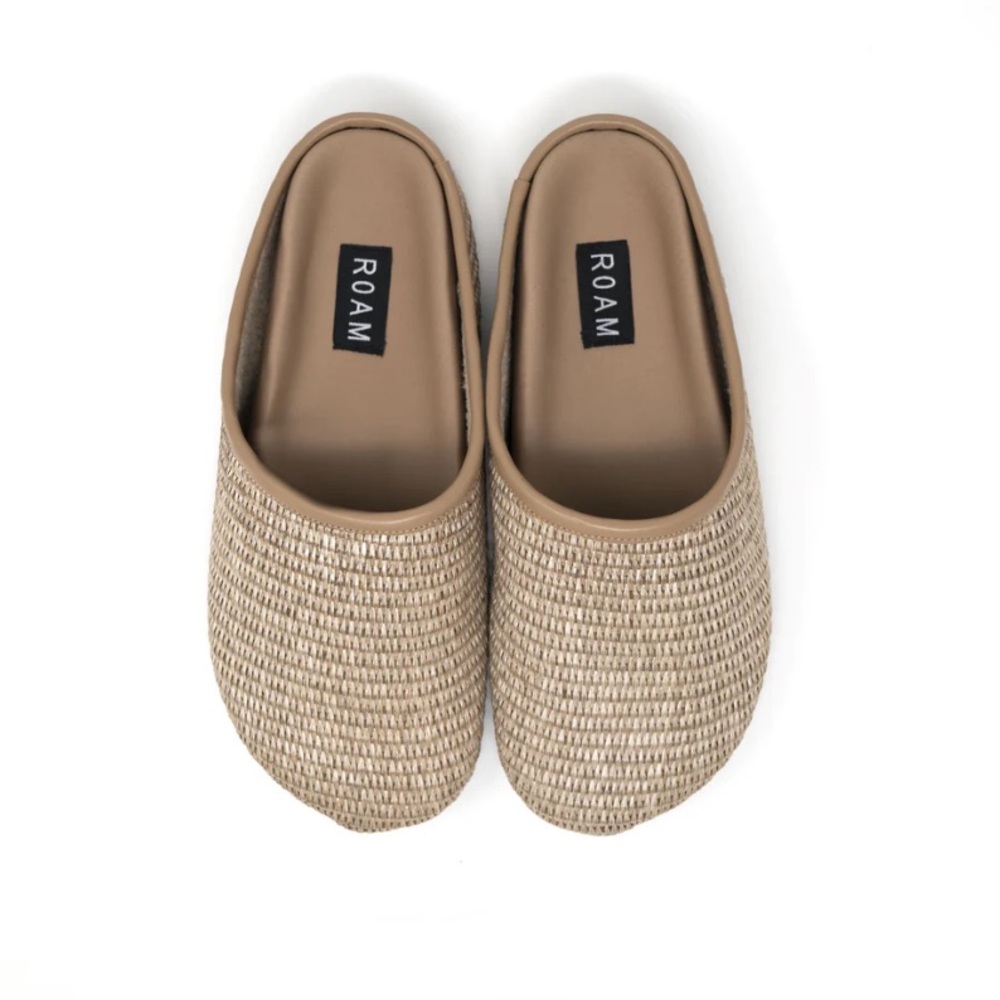 ROAM Tan Woven Mules